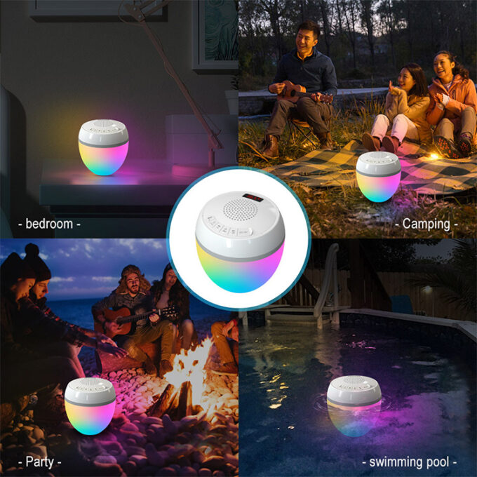 Bluetooth Portable Wireless Speaker with Thermometer RGB Light HK703