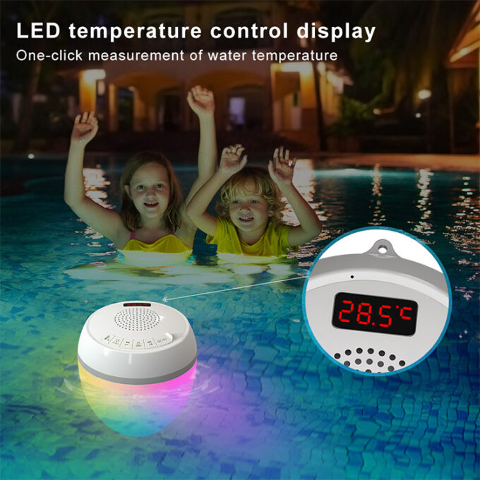 Bluetooth Portable Wireless Speaker with Thermometer RGB Light HK703