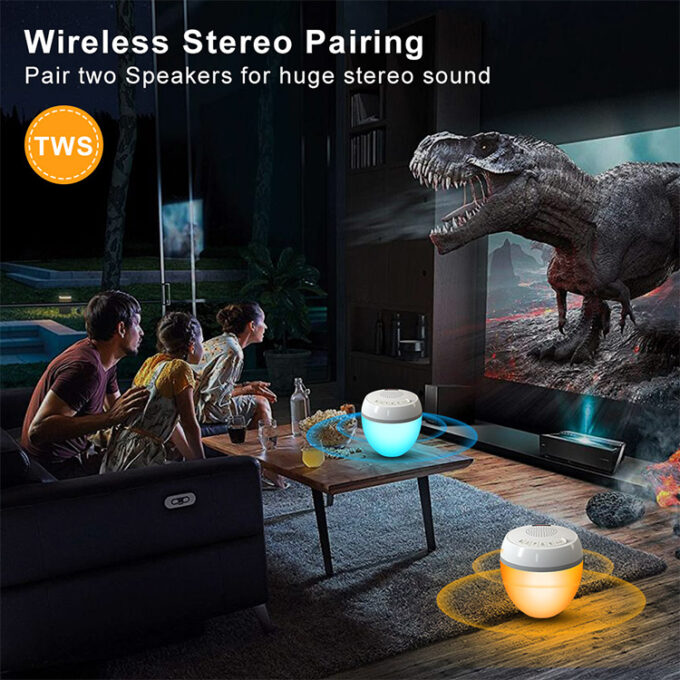 Bluetooth Portable Wireless Speaker with Thermometer RGB Light HK703