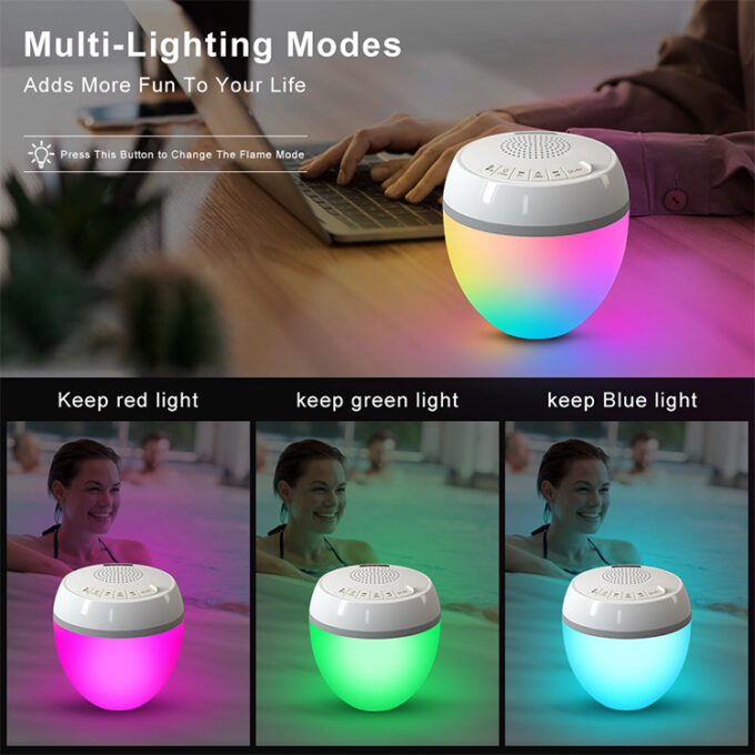 Bluetooth Portable Wireless Speaker with Thermometer RGB Light HK703