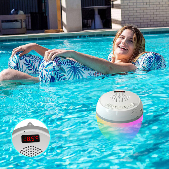 Bluetooth Portable Wireless Speaker with Thermometer RGB Light HK703