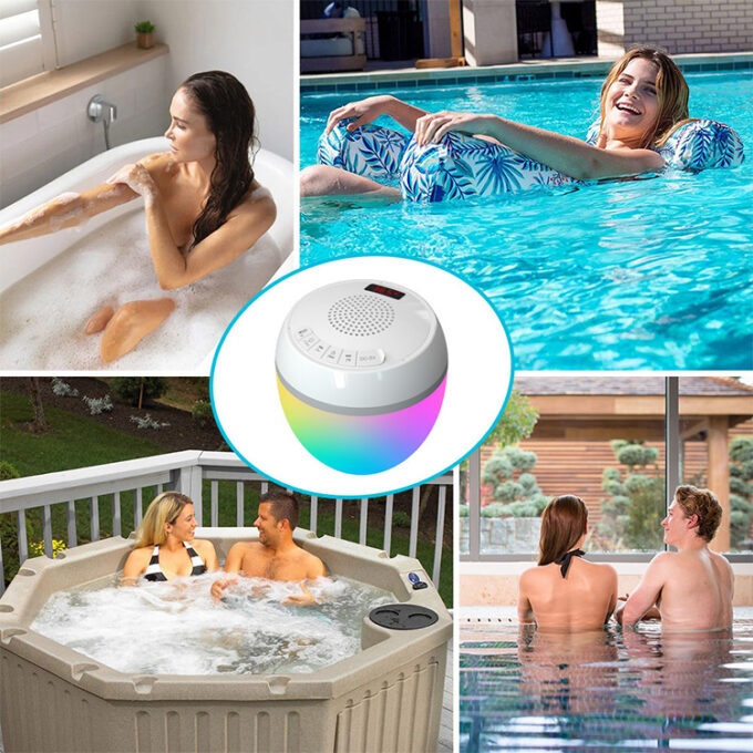 Bluetooth Portable Wireless Speaker with Thermometer RGB Light HK703