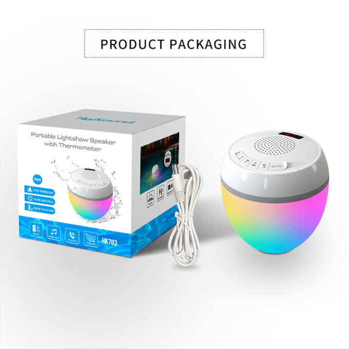 Bluetooth Portable Wireless Speaker with Thermometer RGB Light HK703