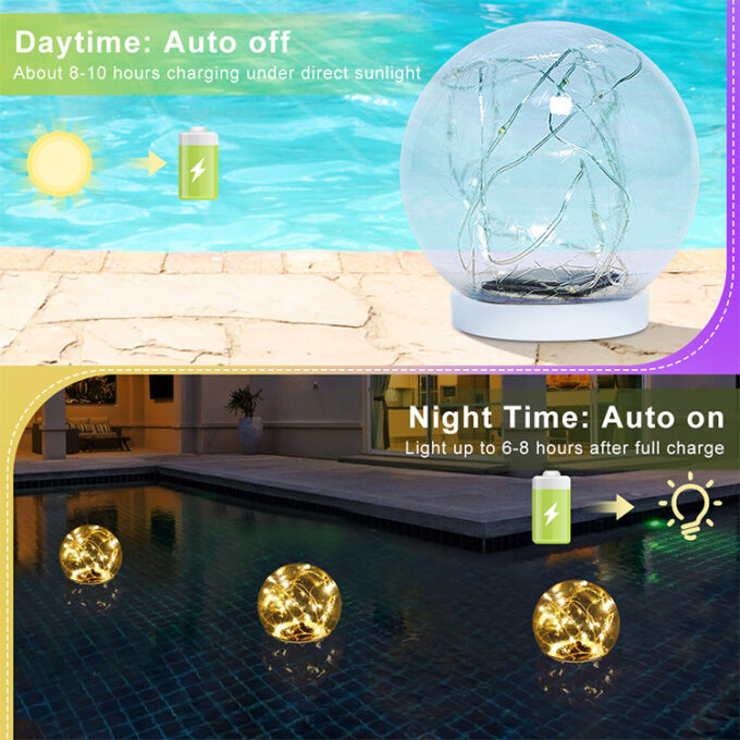 Floating Solar Ball Light 2 in 1 set CT229W