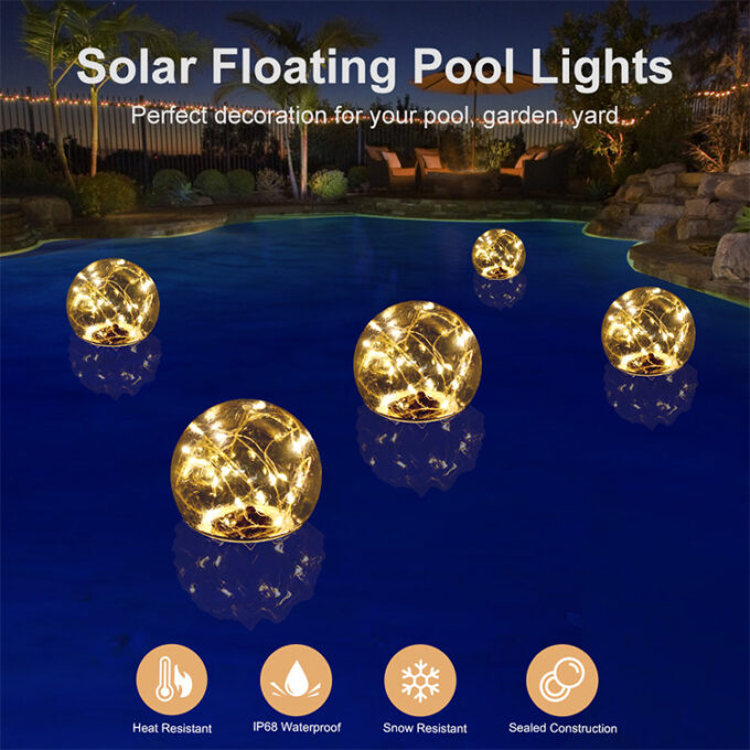 Floating Solar Ball Light 2 in 1 set CT229W