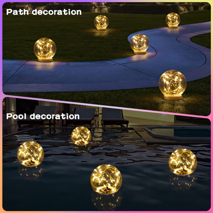 Floating Solar Ball Light 2 in 1 set CT229W