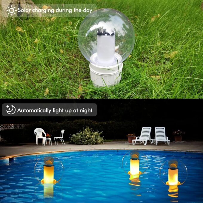 Solar LED Lamp with 3-inch Chlorine Tablet Dispenser CT705W